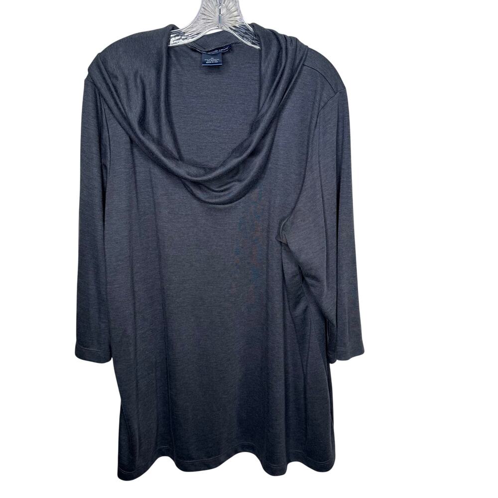 Susan Graver Style‎ Women’s 3X Charcoal Gray Cowl Neck Tunic Top